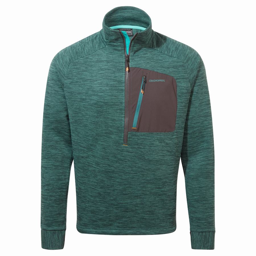 Green Craghoppers Tarbert Half Zip Men's Sweaters | MDD2649JS