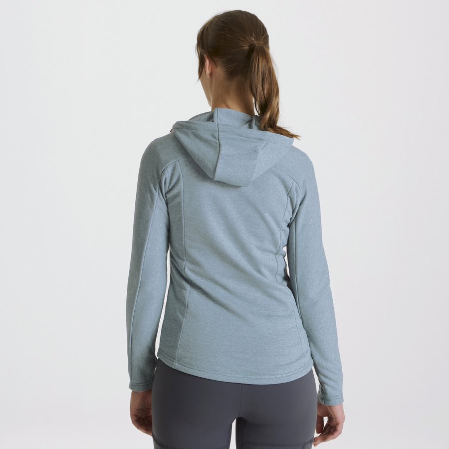 Green Grey Craghoppers Dynamic Hooded Half Zip Women's T-Shirts | REM10070FU