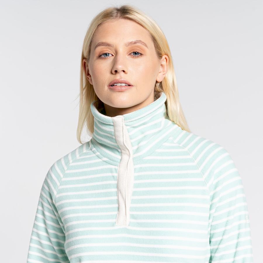 Green Stripes Craghoppers Ella Overhead Women's Sweaters | IDF917YS