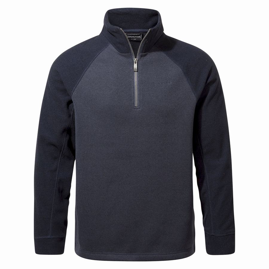 Grey Blue Craghoppers Barker Half Zip Men\'s Sweaters | AHH8222NM