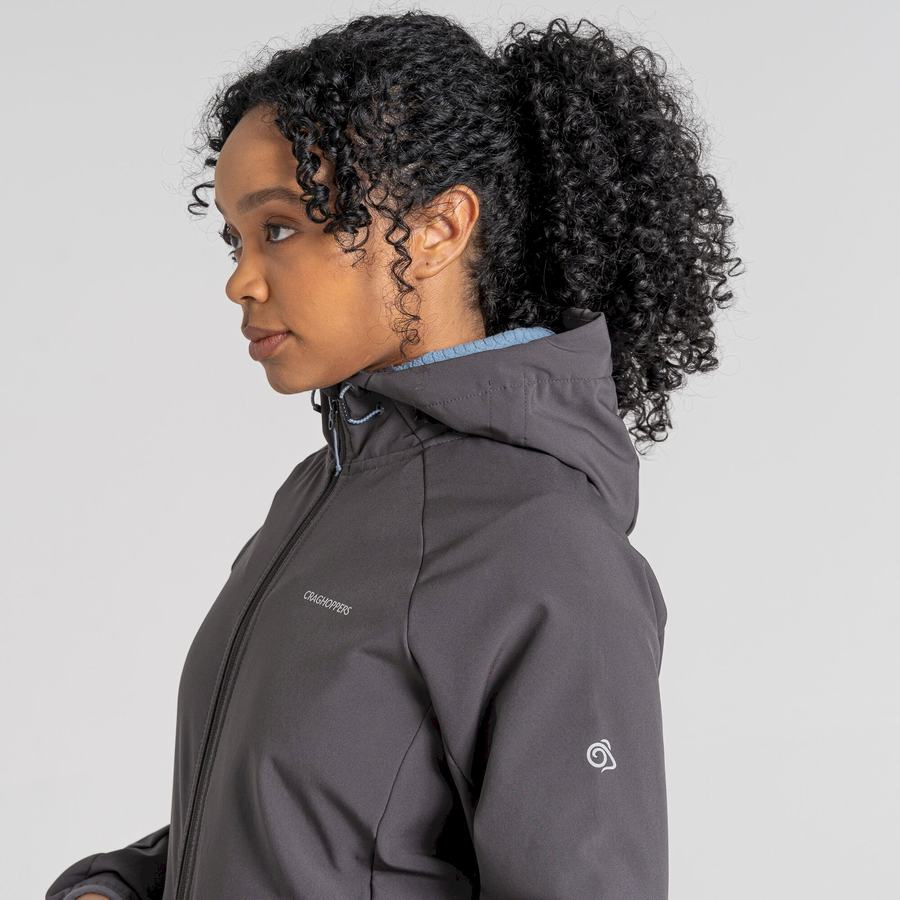 Grey Blue Craghoppers Kalti Weatherproof Hooded Women's Jackets | YPG4270FR