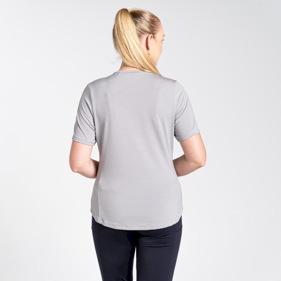 Grey Craghoppers Aliso Short Sleeved Women's T-Shirts | OED7495LM