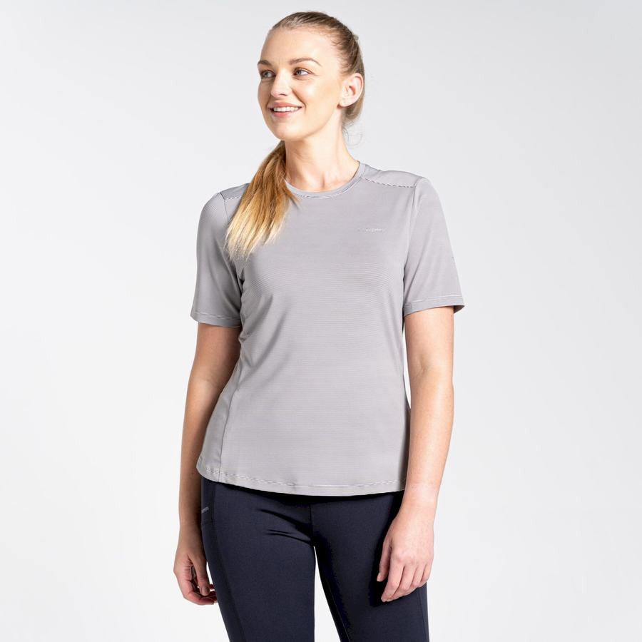 Grey Craghoppers Aliso Short Sleeved Women's T-Shirts | OED7495LM