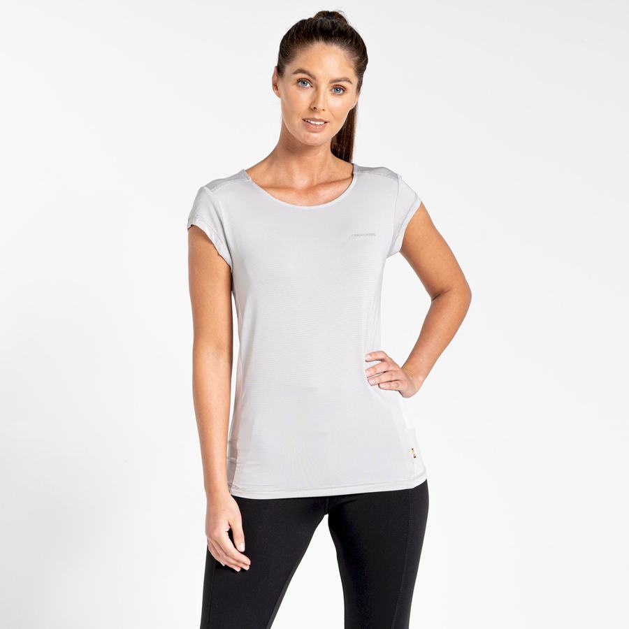 Grey Craghoppers Atmos Short Sleeved Women's T-Shirts | TJI3778NZ