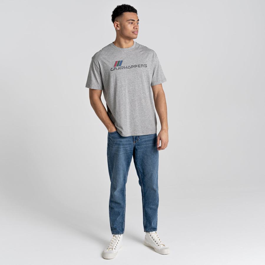 Grey Craghoppers Crosby Short Sleeved Men's T-Shirts | LHG5756OR