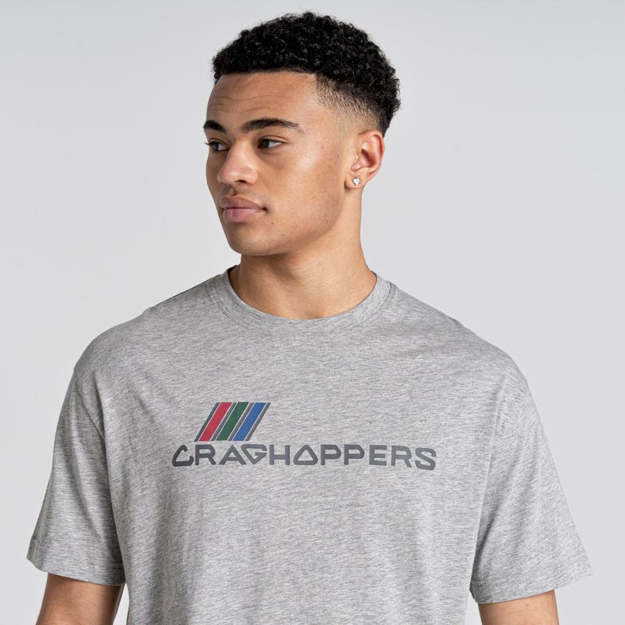 Grey Craghoppers Crosby Short Sleeved Men's T-Shirts | LHG5756OR