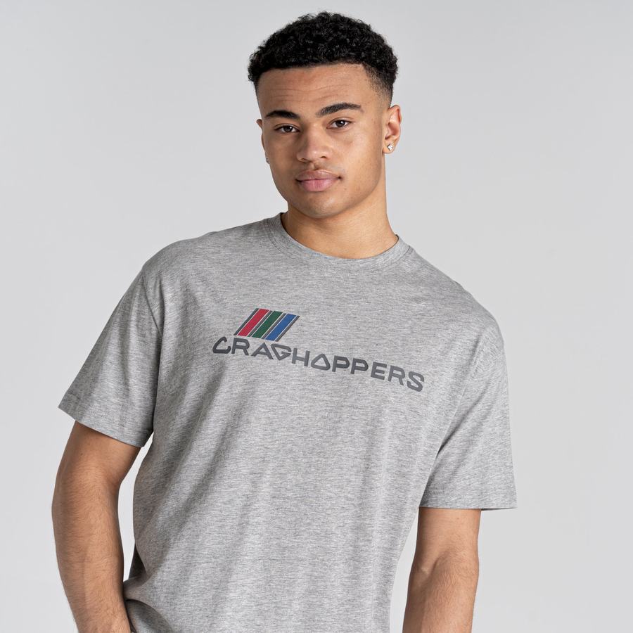 Grey Craghoppers Crosby Short Sleeved Men's T-Shirts | LHG5756OR