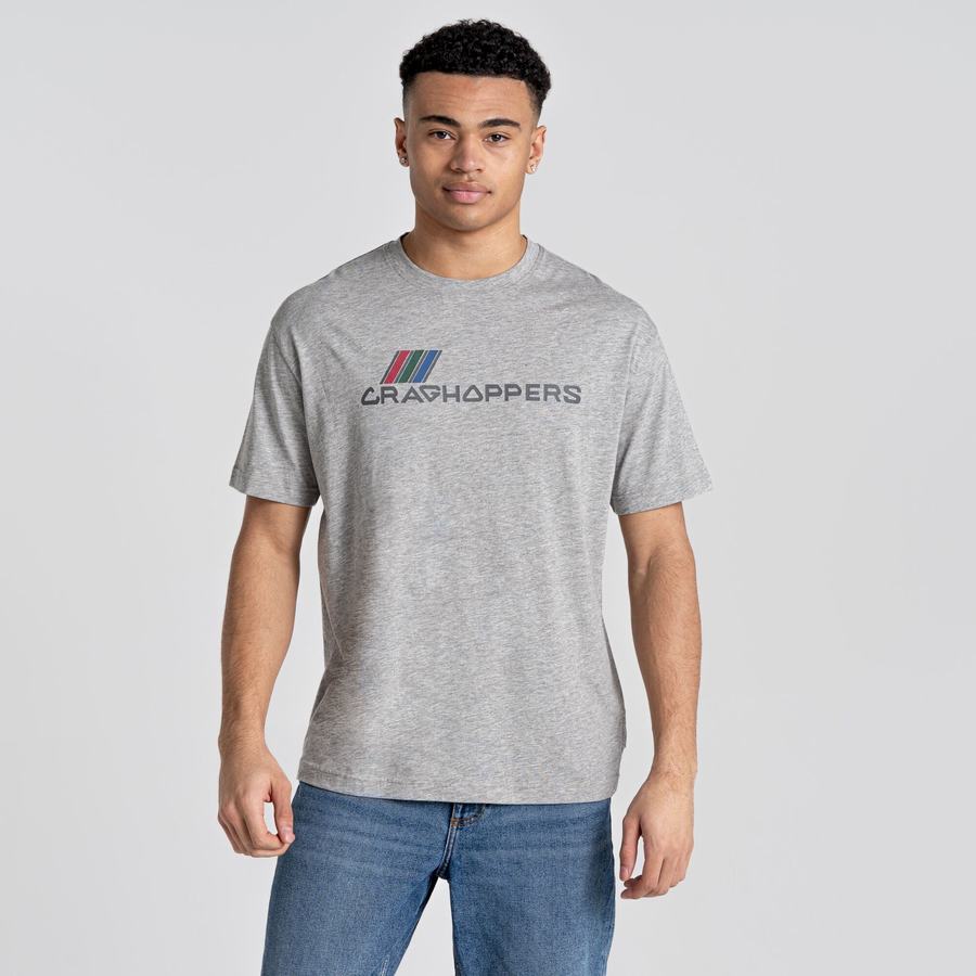 Grey Craghoppers Crosby Short Sleeved Men's T-Shirts | LHG5756OR