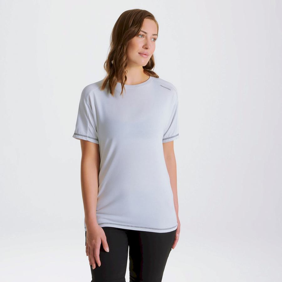 Grey Craghoppers Dynamic Short Sleeved Women's T-Shirts | XFD9910TW