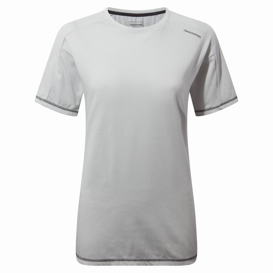 Grey Craghoppers Dynamic Short Sleeved Women's T-Shirts | XFD9910TW