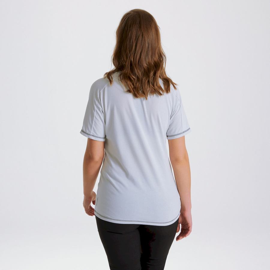 Grey Craghoppers Dynamic Short Sleeved Women's T-Shirts | XFD9910TW