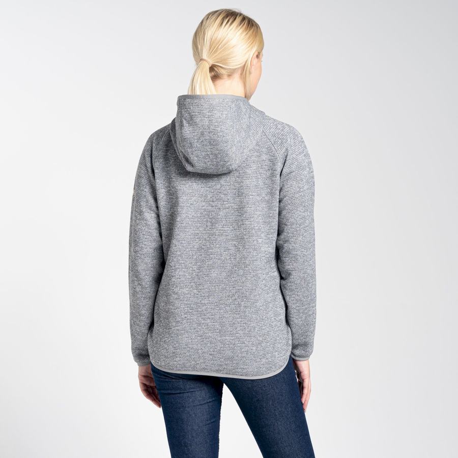 Grey Craghoppers Elena Hooded Half Zip Women's Sweaters | SSN9834EY