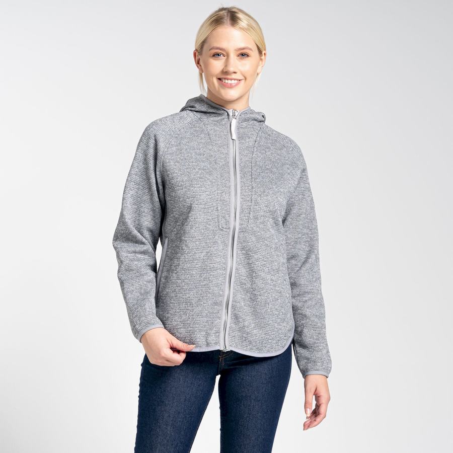 Grey Craghoppers Elena Hooded Women's Sweaters | HRT7463AI