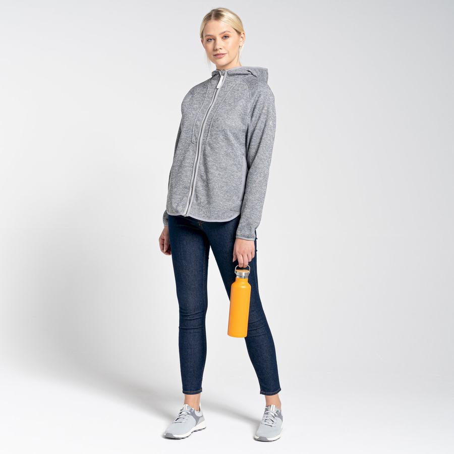 Grey Craghoppers Elena Hooded Women's Sweaters | HRT7463AI