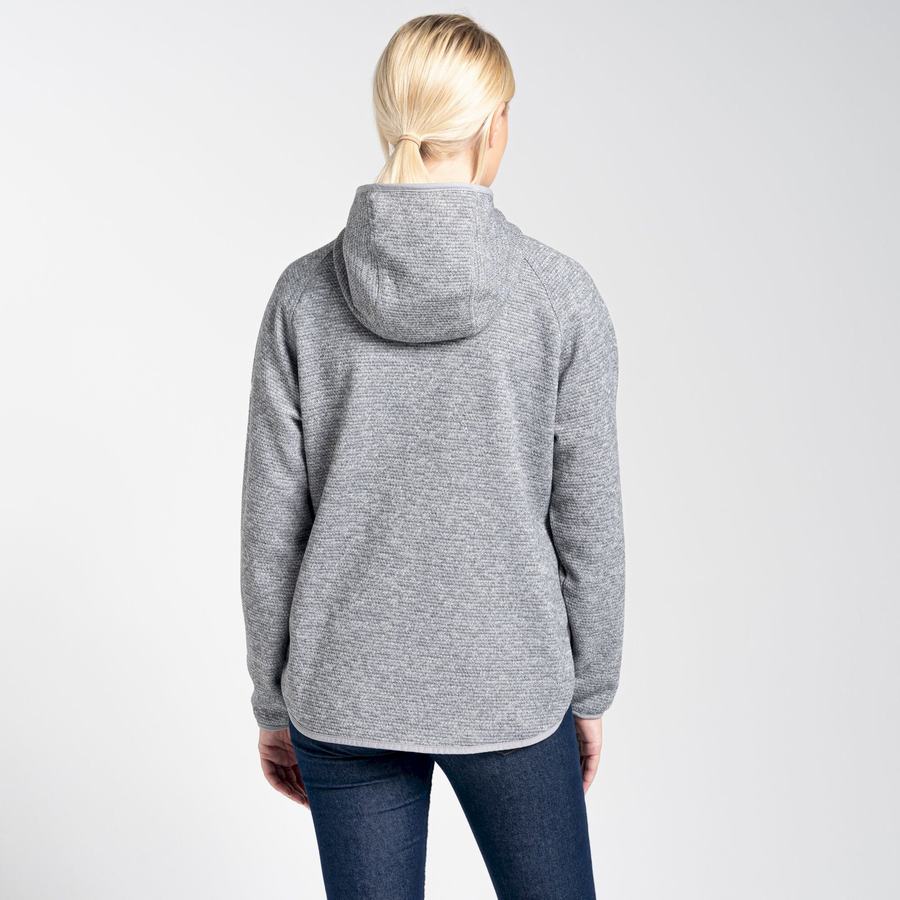 Grey Craghoppers Elena Hooded Women's Sweaters | HRT7463AI