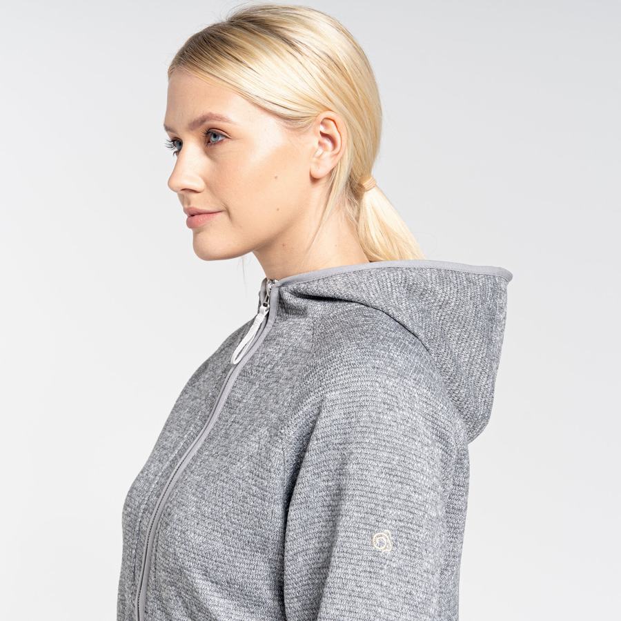 Grey Craghoppers Elena Hooded Women's Sweaters | HRT7463AI