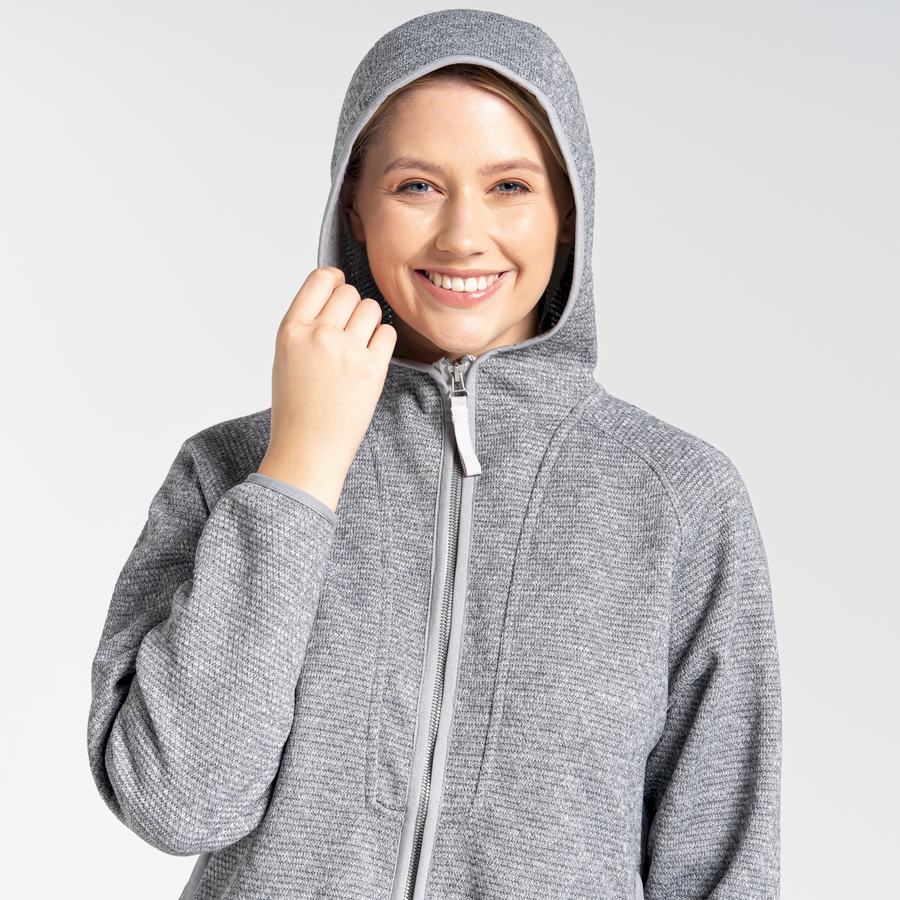 Grey Craghoppers Elena Hooded Women's Sweaters | HRT7463AI