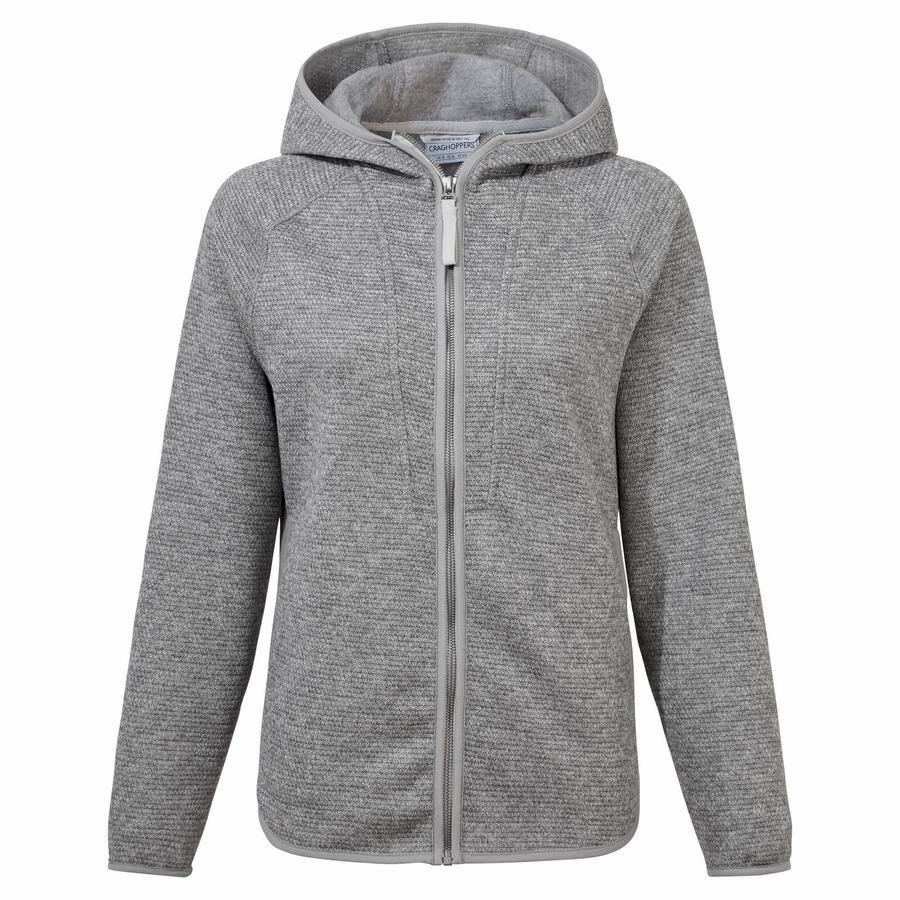 Grey Craghoppers Elena Hooded Women\'s Sweaters | HRT7463AI