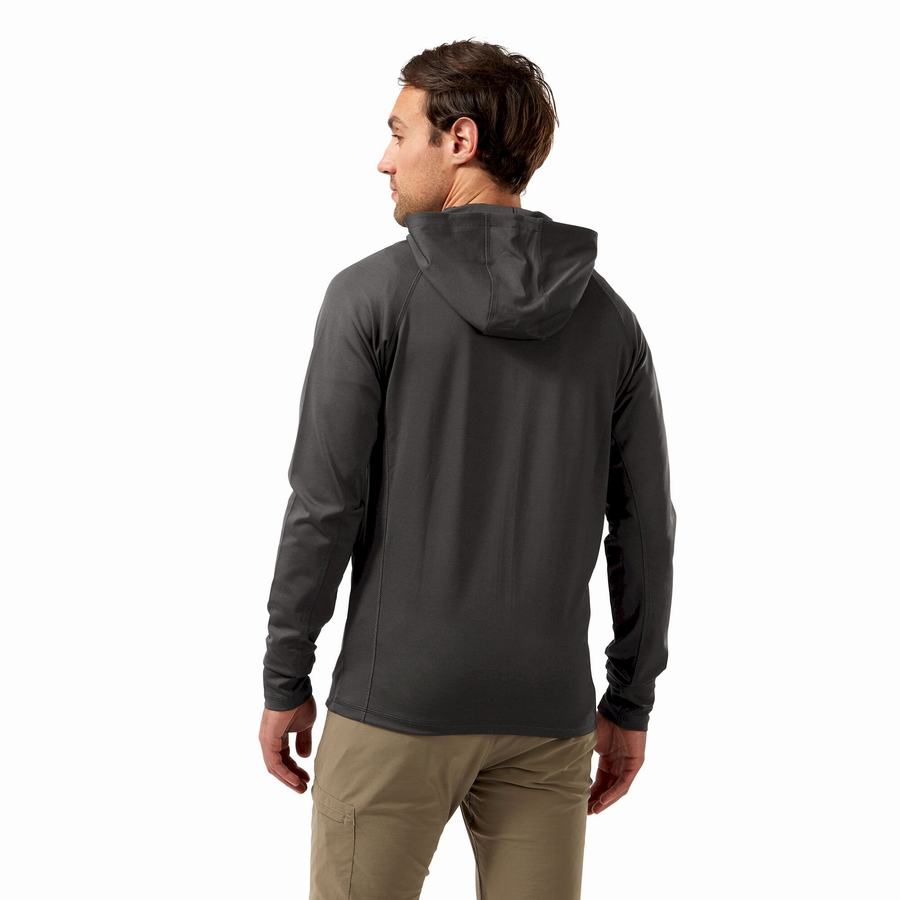 Grey Craghoppers HeiQ Viroblock Hooded Men's T-Shirts | IBL880EM