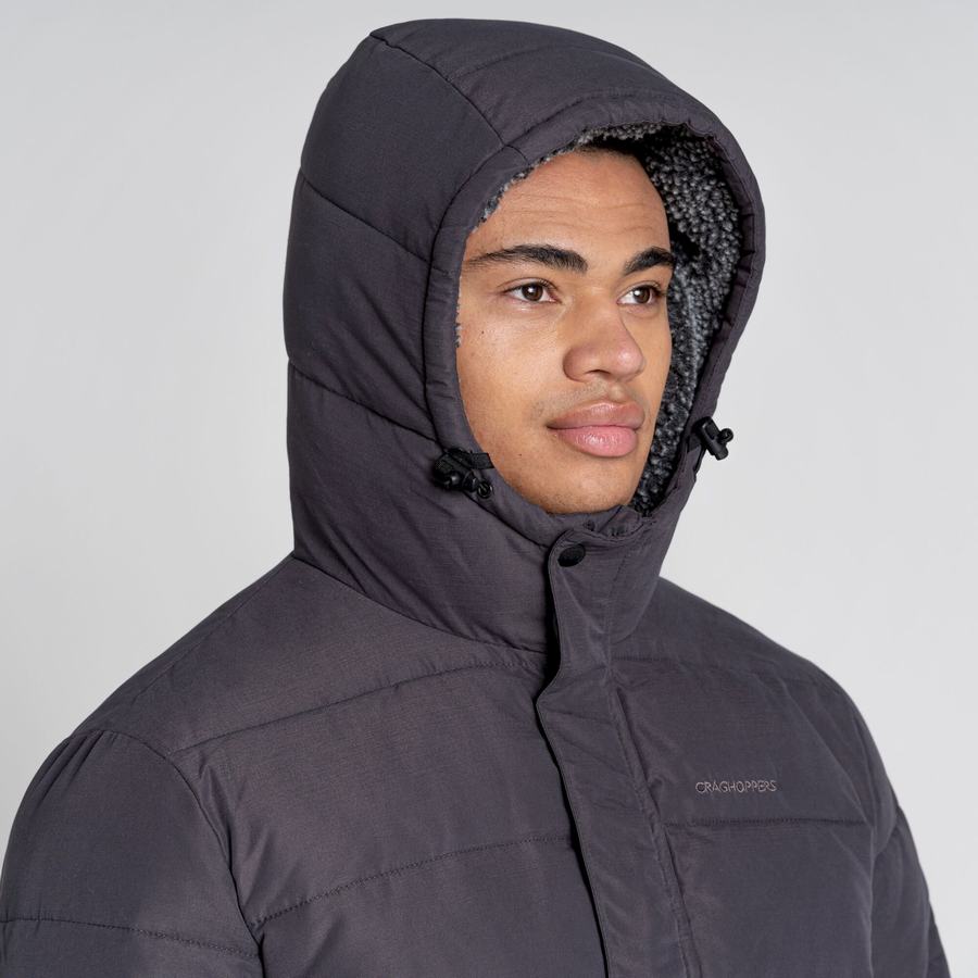 Grey Craghoppers Insulated Trillick Downhike Hooded Men's Jackets | OKK3910QH