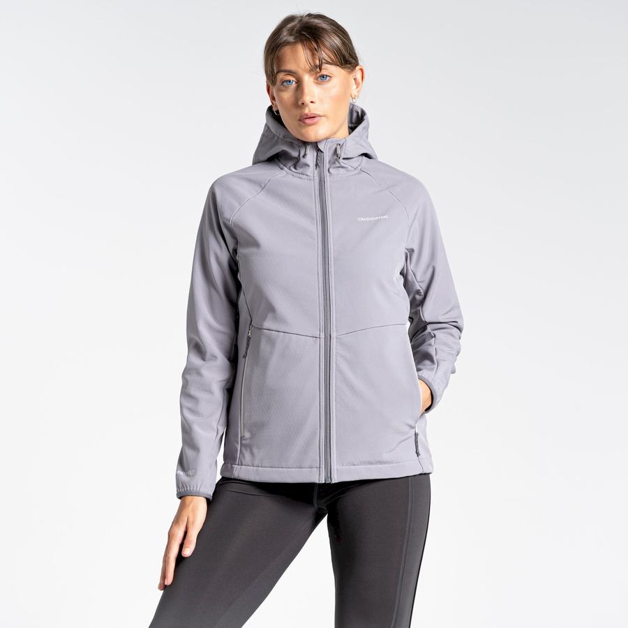 Grey Craghoppers Kalti Weatherproof Hooded Women's Jackets | NOH6773AD