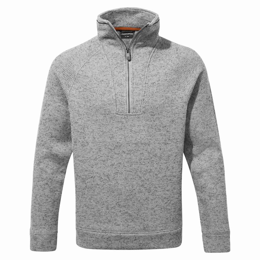 Grey Craghoppers Logan Half Zip Men's Sweaters | DIN525UY