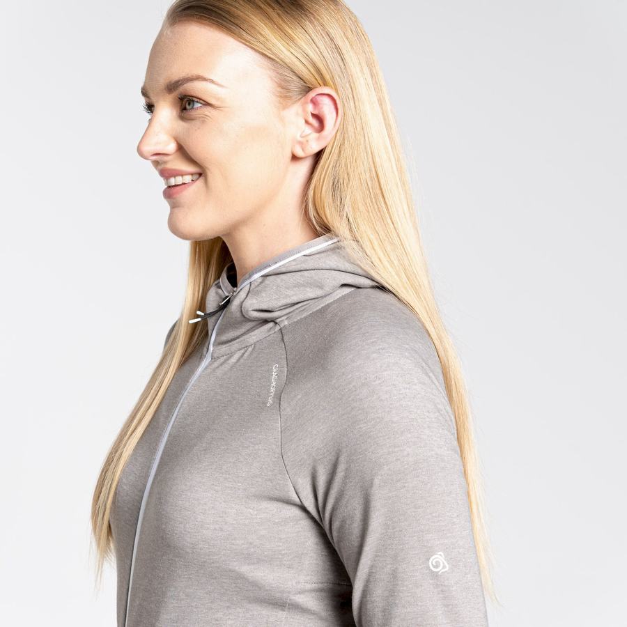 Grey Craghoppers NosiLife Milanta Hooded Women's T-Shirts | QPP2044BA