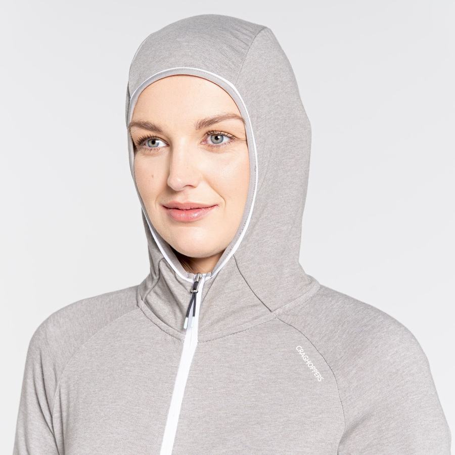 Grey Craghoppers NosiLife Milanta Hooded Women's T-Shirts | QPP2044BA