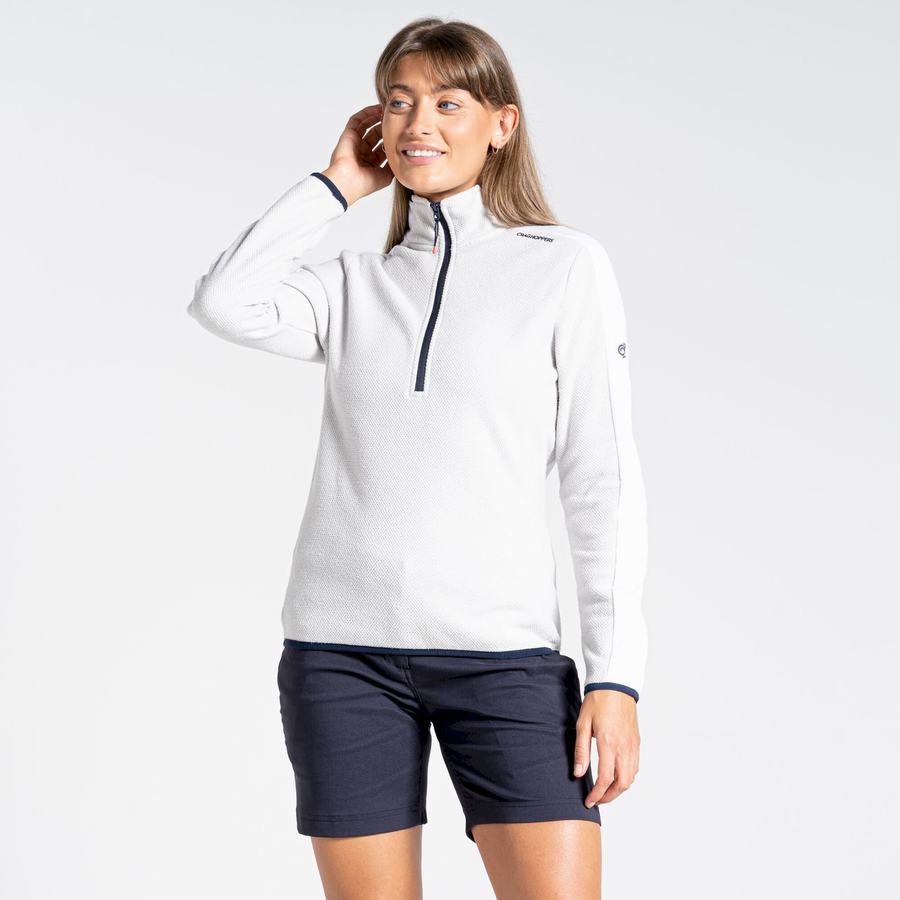 Grey White Craghoppers Minerva Half Zip Women's Sweaters | XPL5421VS