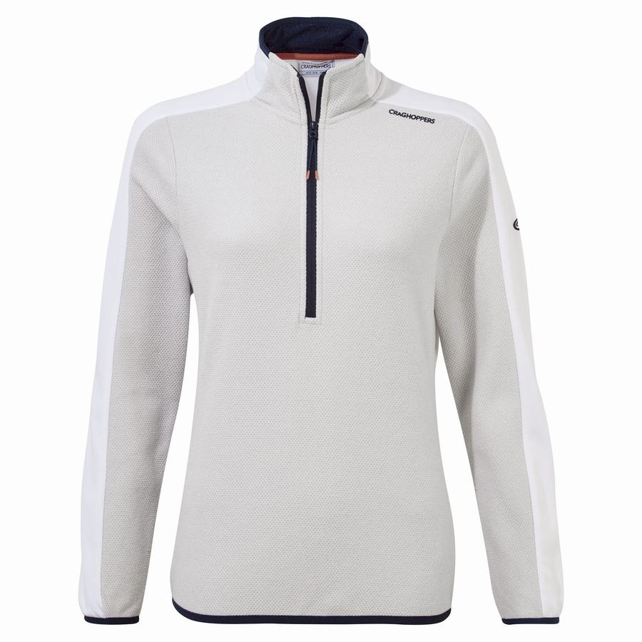 Grey White Craghoppers Minerva Half Zip Women's Sweaters | XPL5421VS