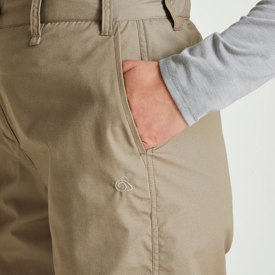 Khaki Craghoppers Expert Kiwi Women's Trousers | ITM4639FT