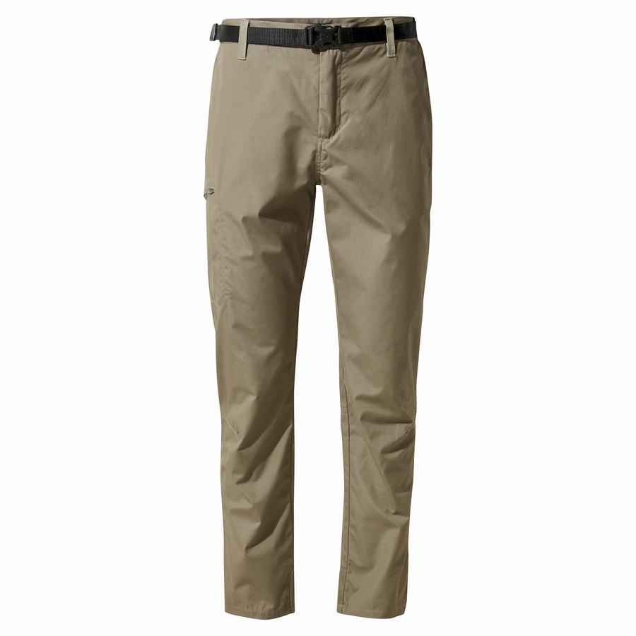 Khaki Craghoppers Kiwi Boulder Slim Men's Trousers | ZAI5956JH