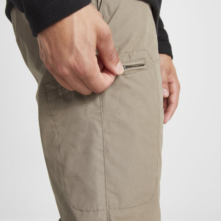 Khaki Craghoppers Kiwi Boulder Slim Men's Trousers | ZAI5956JH