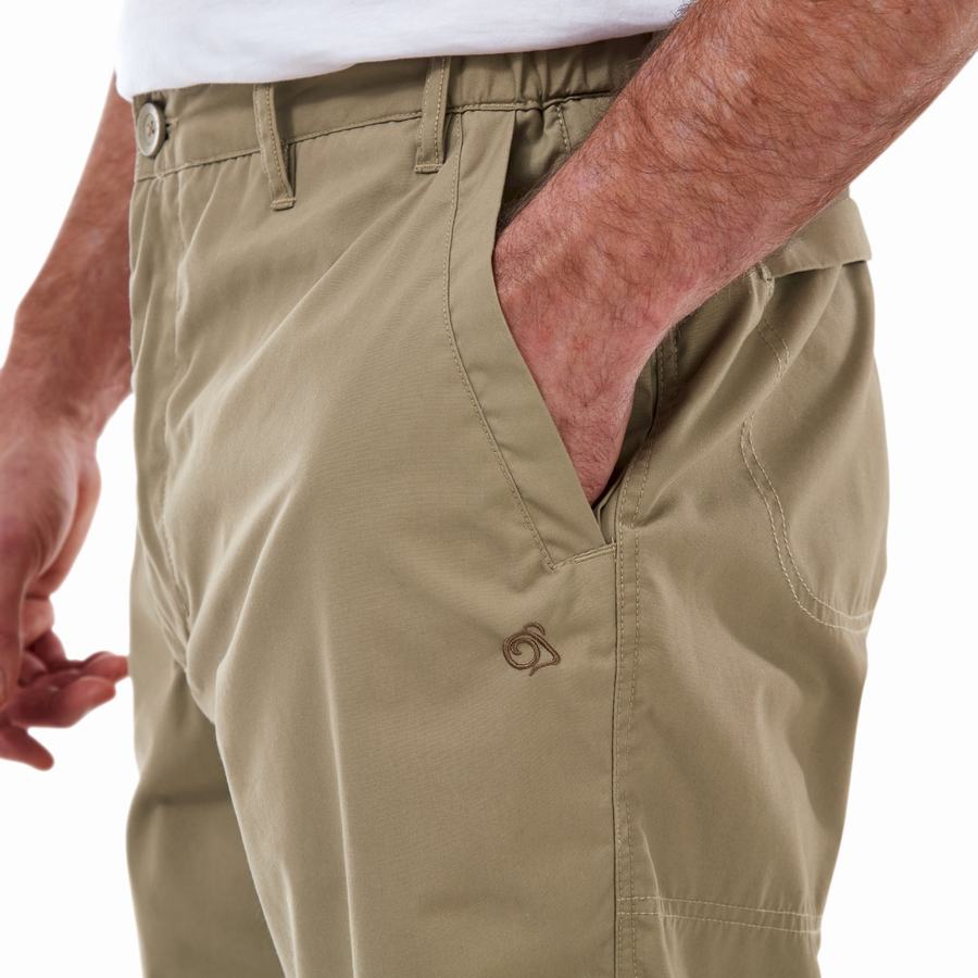 Khaki Craghoppers Kiwi Long Men's Shorts | XII4487SW