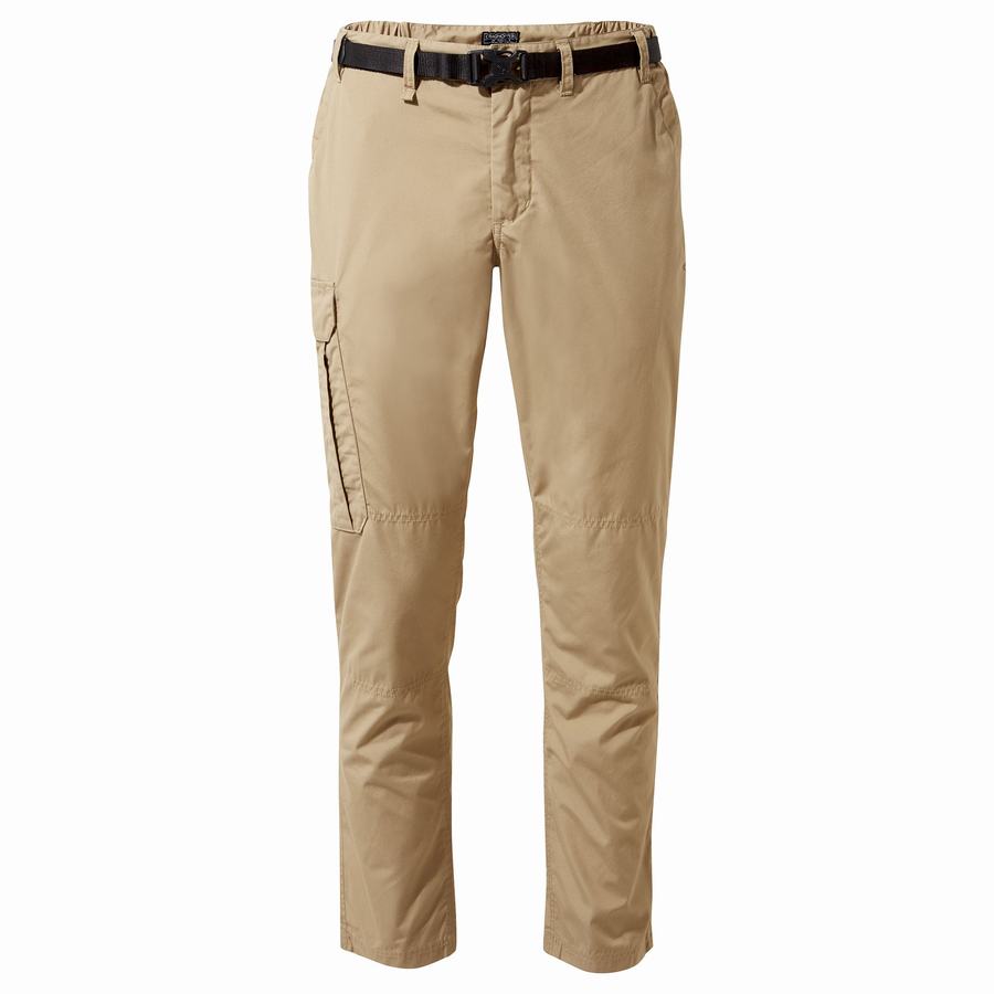 Khaki Craghoppers Kiwi Slim Men's Trousers | JJK8714BA