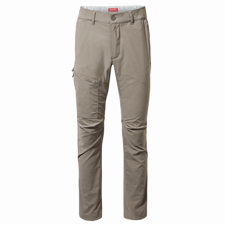 Khaki Craghoppers NosiLife Pro Active Men's Trousers | YKH9733YQ