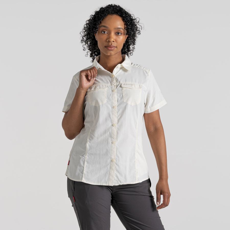 Light Blue Craghoppers NosiLife Adventure II Short Sleeved Women's Shirts | MSH9638RT