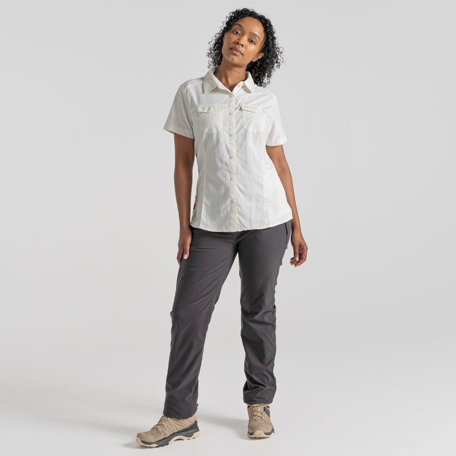 Light Blue Craghoppers NosiLife Adventure II Short Sleeved Women's Shirts | MSH9638RT