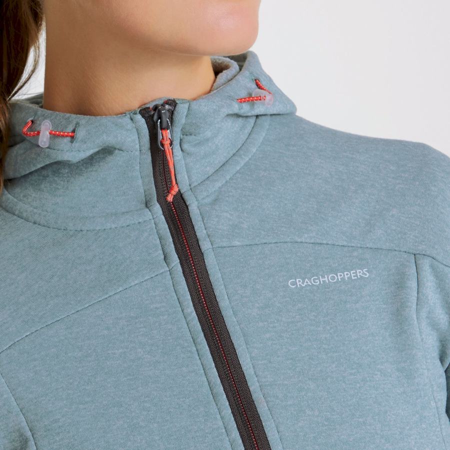 Light Green Craghoppers Dynamic Hooded Half Zip Women's Sweaters | ALY2315EN