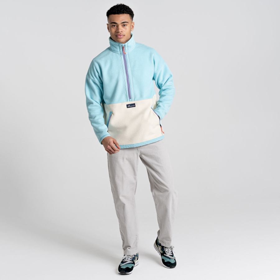 Light Turquoise Craghoppers Spindle Half Zip Men's Sweaters | GAD8762QD