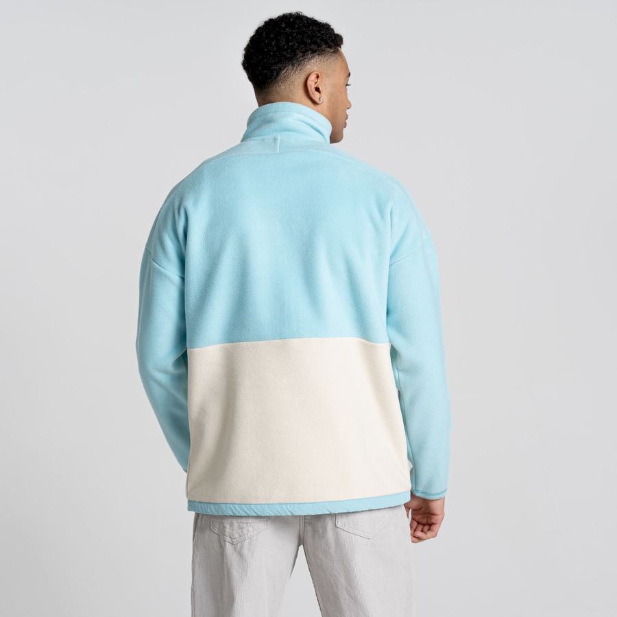 Light Turquoise Craghoppers Spindle Half Zip Men's Sweaters | GAD8762QD