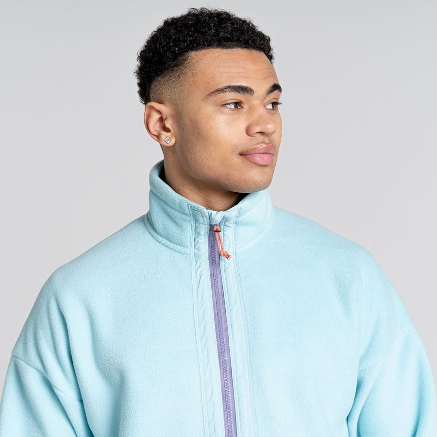 Light Turquoise Craghoppers Spindle Half Zip Men's Sweaters | GAD8762QD