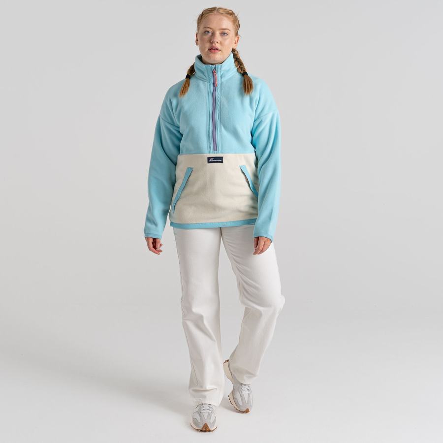 Light Turquoise Craghoppers Spindle Half Zip Women's Sweaters | GED5516ZJ