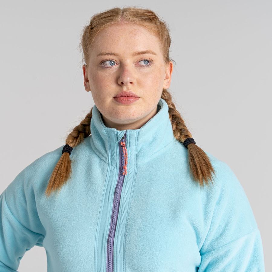 Light Turquoise Craghoppers Spindle Half Zip Women's Sweaters | GED5516ZJ