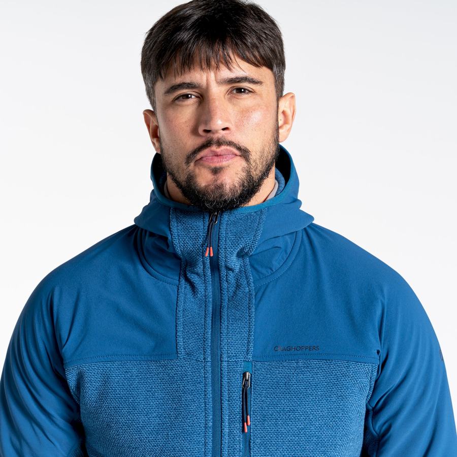 Navy Blue Craghoppers Abrigo Hooded Men's Sweaters | TSR1522XZ