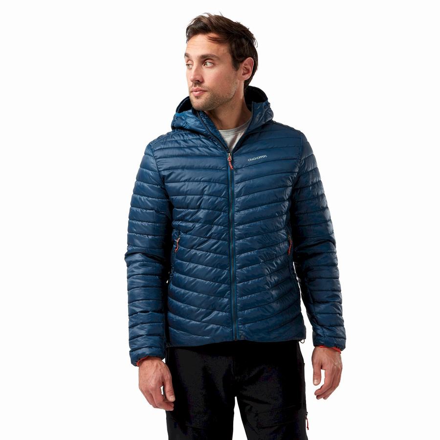 Navy Blue Craghoppers Insulated ExpoLite Hooded Men's Jackets | RTM3762XZ