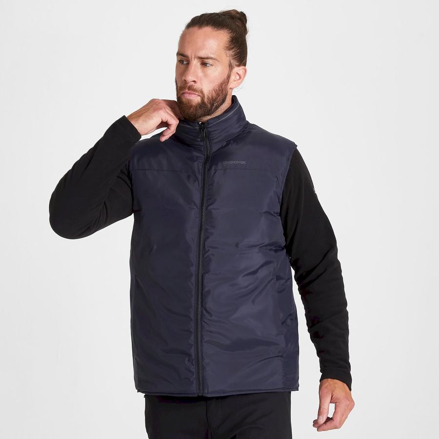 Navy Blue Craghoppers Trillick Downlike Men's Gilets | BSP3250VE