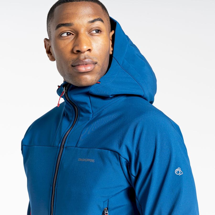 Navy Blue Craghoppers Tripp Hooded Men's Jackets | LHS215BQ