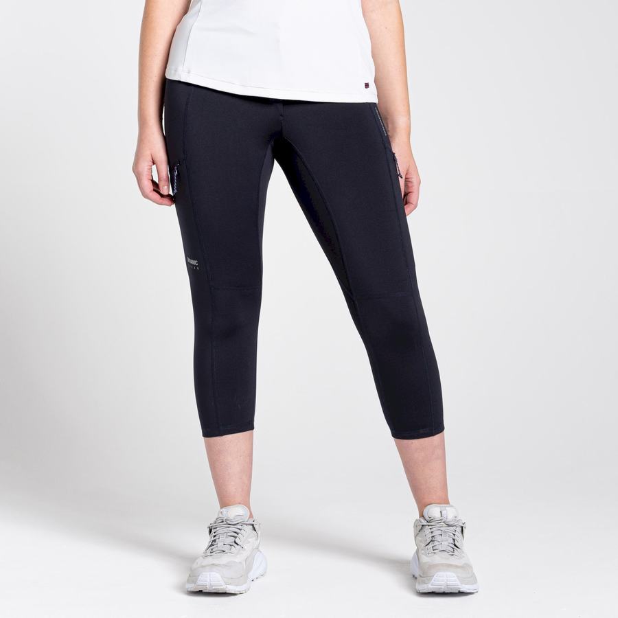 Navy Craghoppers Dynamic Cropped Women's Leggings | UZL6288QD