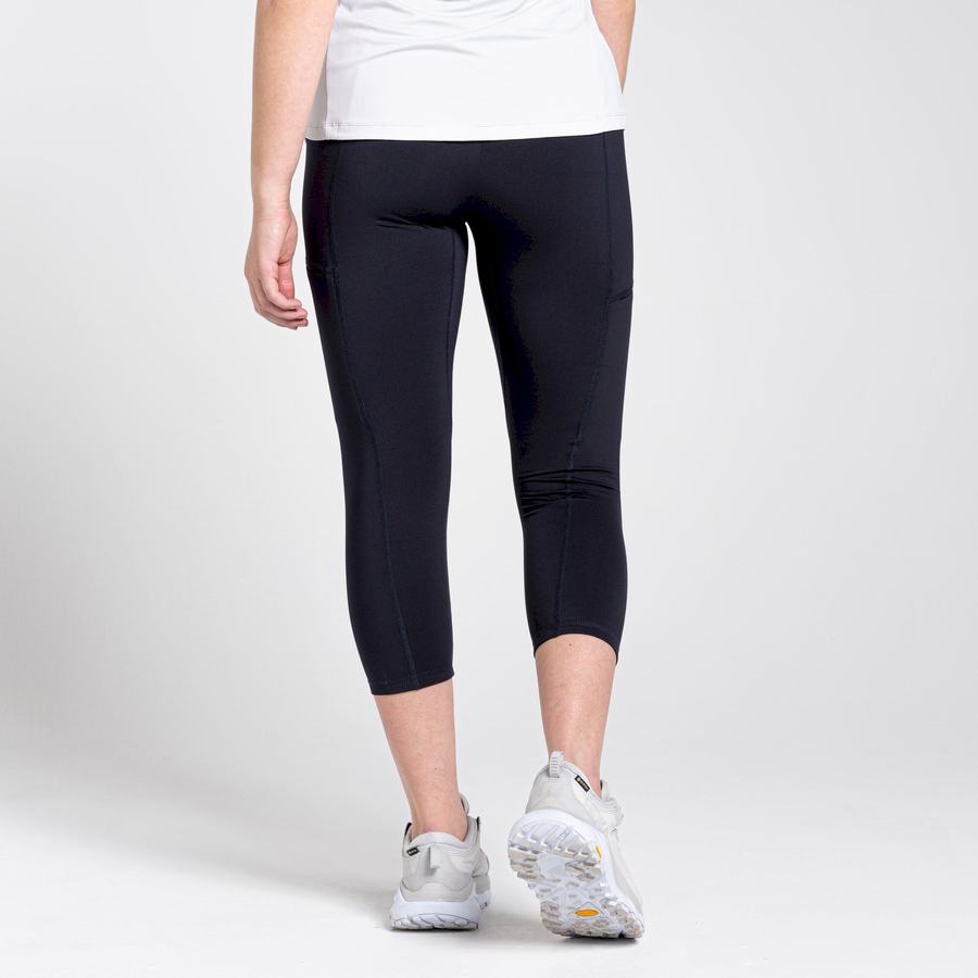 Navy Craghoppers Dynamic Cropped Women's Leggings | UZL6288QD